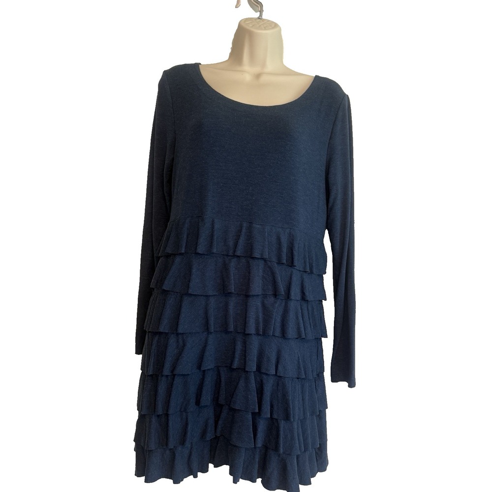Soft Surroundings Long Sleeve Tiered Sweater Dress Sz S Boho Cottagecore Casual